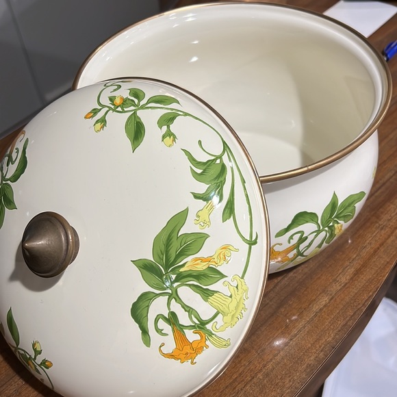 Vintage Asta Trumpet Squash Germany Enamel Dutch Oven Cookware 2QT 7" Pot w/lid - Picture 2 of 6